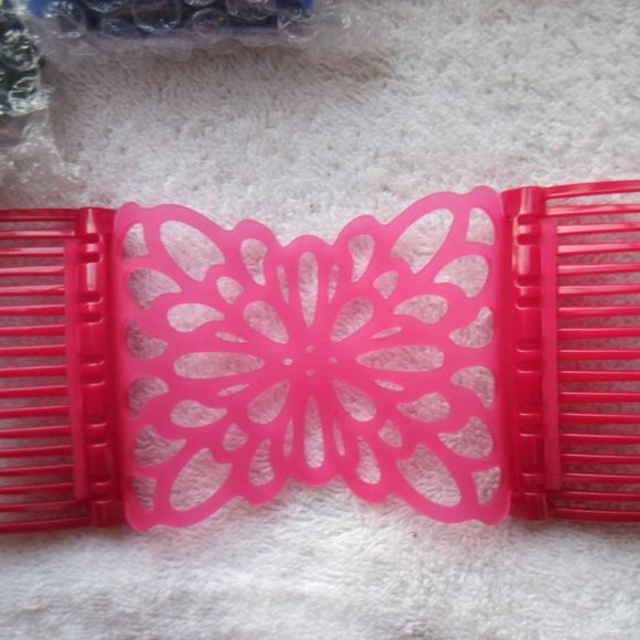 Scunci Comfy Comb Plastic Silicone Updo Stretch Style Hair Clip Black Blue Pink - Picture 11 of 16
